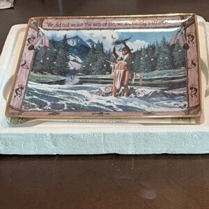 Decorative Native American Themed Tray Franklin Mint